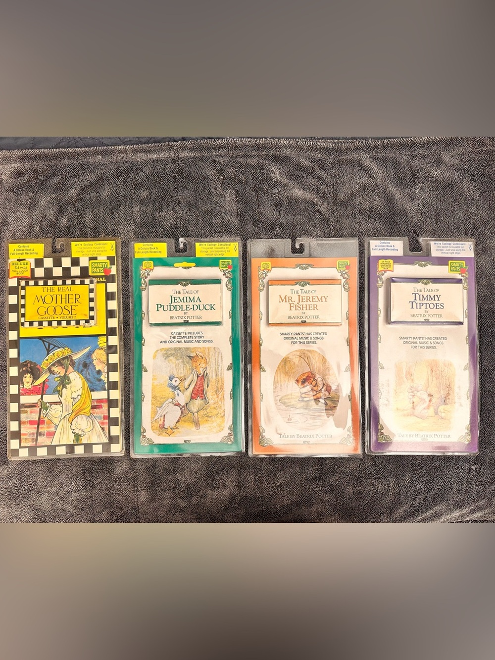 Lot Of 4 Smarty Pants 1991 Factory-Sealed Book and Audio Cassette Tape Sets